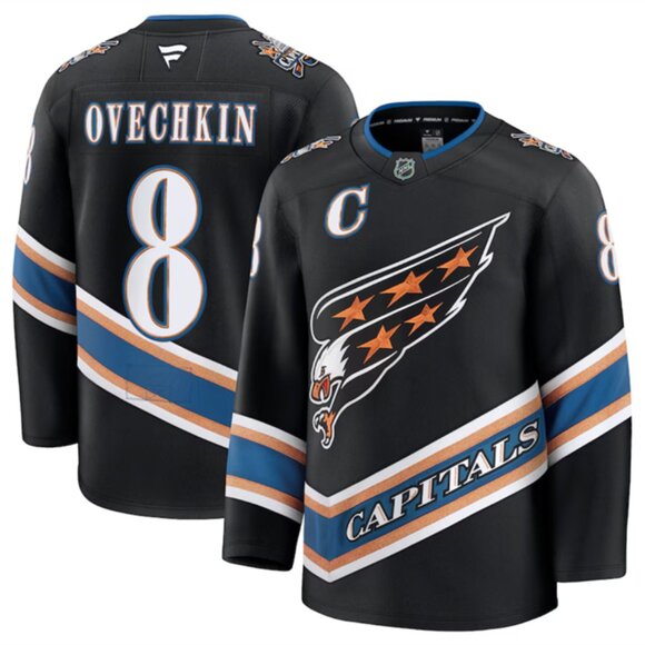 Mens Alex Ovechkin Black Jersey Stitched